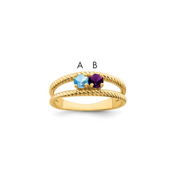10k Synthetic Family Jewelry Ring
