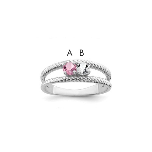 Sterling Silver Rhodium-plated Family Jewelry Ring