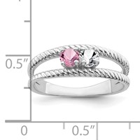 14K White Gold Genuine 2 Stone Mother's Ring view 4