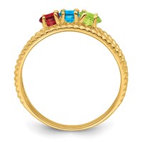 14K Yellow Gold Genuine 3 Stone Mother's Ring view 3