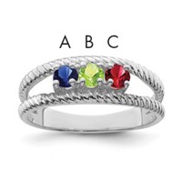 14K White Gold Family Jewelry Ring view 1
