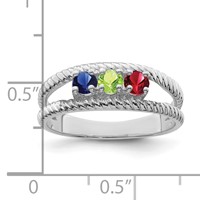 14K White Gold Family Jewelry Ring view 4