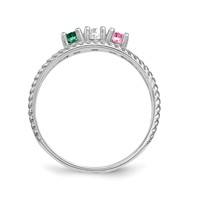 14K White Gold Family Jewelry Ring view 3