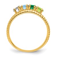 14K Yellow Gold Genuine 4 Stone Mother's Ring view 3