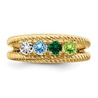 14K Yellow Gold Genuine 4 Stone Mother's Ring view 5