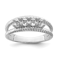 Sterling Silver Rhodium-plated Synthetic 4 Stone Mother's Ring view 5