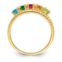 14K Yellow Gold Genuine 5 Stone Mother's Ring view 3