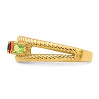 14K Yellow Gold Genuine 5 Stone Mother's Ring view 4
