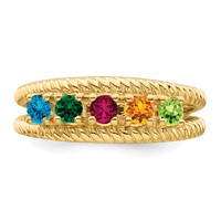 14K Yellow Gold Genuine 5 Stone Mother's Ring view 5