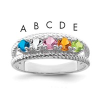 Sterling Silver Rhodium-plated Family Jewelry Mounting view 1