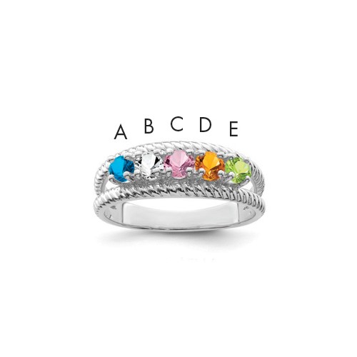 Sterling Silver Rhodium-plated Family Jewelry Mounting