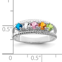 Sterling Silver Rhodium-plated Family Jewelry Mounting view 4