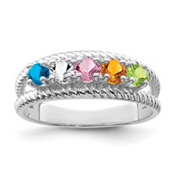 Sterling Silver Rhodium-plated Family Jewelry Mounting view 2