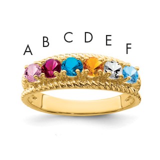 10k Synthetic Family Jewelry Ring