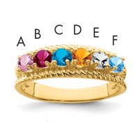 14K Yellow Gold Family Jewelry Ring view 1