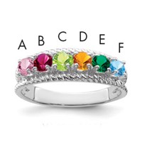 14K White Gold Family Jewelry Ring view 1