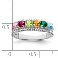 14K White Gold Family Jewelry Ring view 4