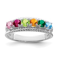14K White Gold Family Jewelry Ring view 2