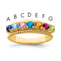 14K Yellow Gold Family Jewelry Ring view 1