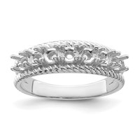 Sterling Silver Rhodium-plated Family Jewelry Ring view 5