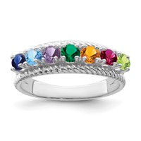 Sterling Silver Rhodium-plated Family Jewelry Ring view 2