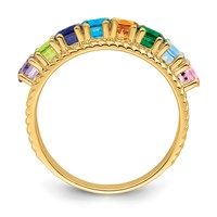 14K Yellow Gold Synthetic Family Jewelry Ring view 3