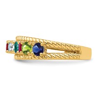 14K Yellow Gold Synthetic Family Jewelry Ring view 4