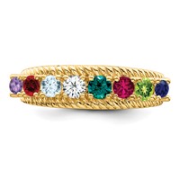 14K Yellow Gold Synthetic Family Jewelry Ring view 5