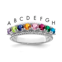 14K White Gold Family Jewelry Ring view 1