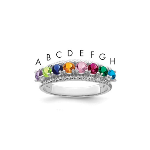 Sterling Silver Rhodium-plated Family Jewelry Mounting