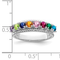 14K White Gold Family Jewelry Ring view 4