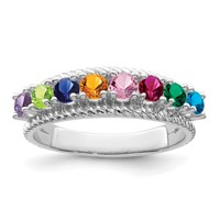 14K White Gold Family Jewelry Ring view 2