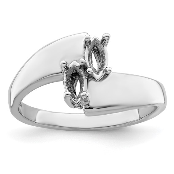 Sterling Silver Rhodium-plated Synthetic 2 Stone Mother's Ring