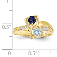 14K Synthetic Family Jewelry Ring view 3