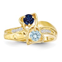 14K Synthetic Family Jewelry Ring view 1