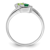 14KW Personalized 2-Name Diamond and Genuine 2 Stone Couple's Ring view 2