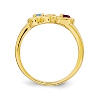 14K Yellow Gold Personalized 2-Name Genuine 2 Stone Couple's Ring view 2