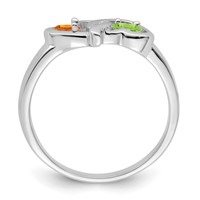 14K White Gold Personalized 2-Name Synthetic 2 Stone Couple's Ring view 2