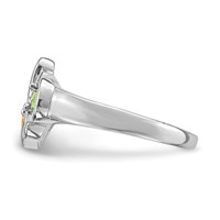 14K White Gold Personalized 2-Name Synthetic 2 Stone Couple's Ring view 3