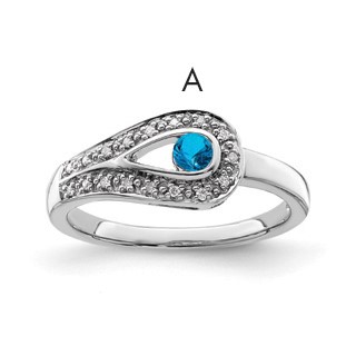 Birthstone and Diamond Mother's Ring Semi-Mount      