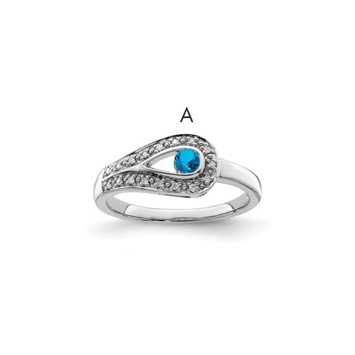 14K White Gold Family Jewelry Diamond Semi-Set Ring