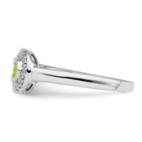 14K White Gold Family Jewelry Synthetic Stone & Diamond Set Ring view 4
