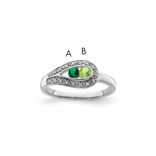 14K White Gold Family Jewelry Diamond Semi-Set Ring