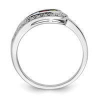 14K White Gold Family Jewelry Diamond Semi-Set Ring view 3