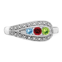 14K White Gold Family Jewelry Diamond Semi-Set Ring view 5