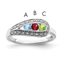 14K White Gold Family Jewelry Diamond Semi-Set Ring view 1