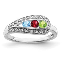 14K White Gold Family Jewelry Diamond Semi-Set Ring view 2