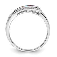 14K White Gold Family Jewelry Diamond Semi-Set Ring view 3