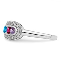 14K White Gold Family Jewelry Diamond Semi-Set Ring view 4