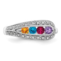 14K White Gold Family Jewelry Diamond Semi-Set Ring view 5